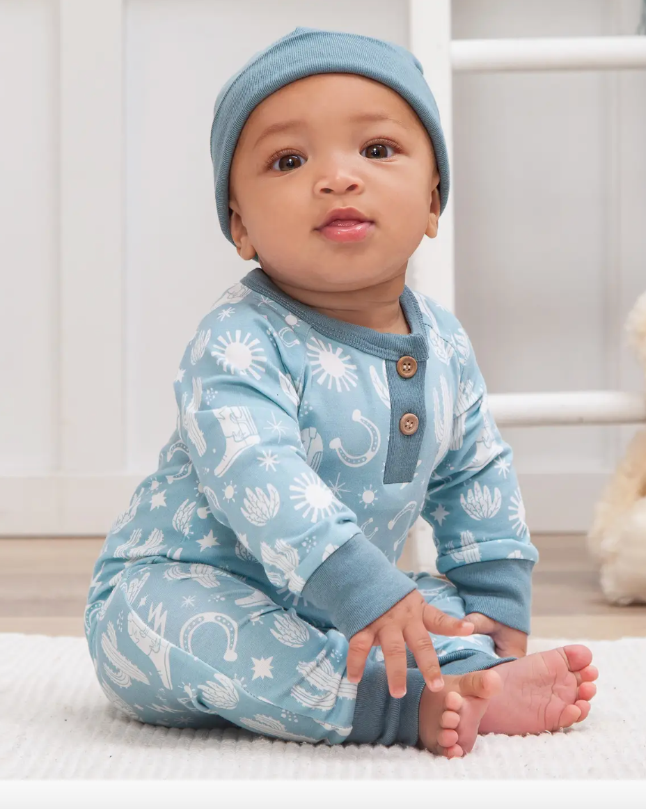 Cactus bamboo baby boy romper
