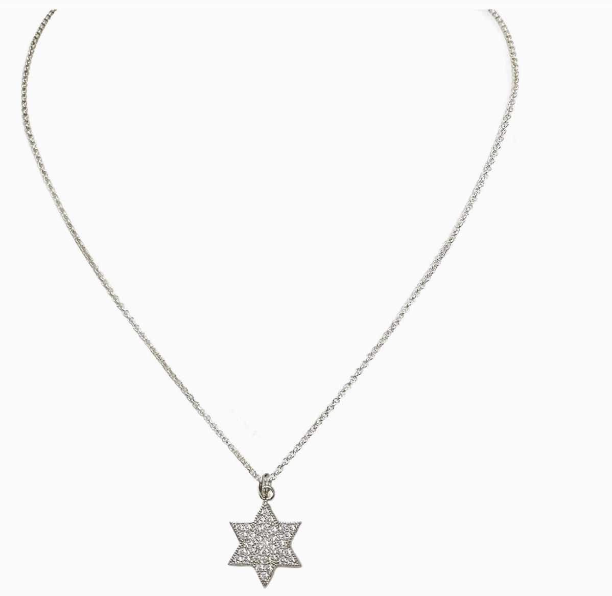 Jewish star necklace - silver