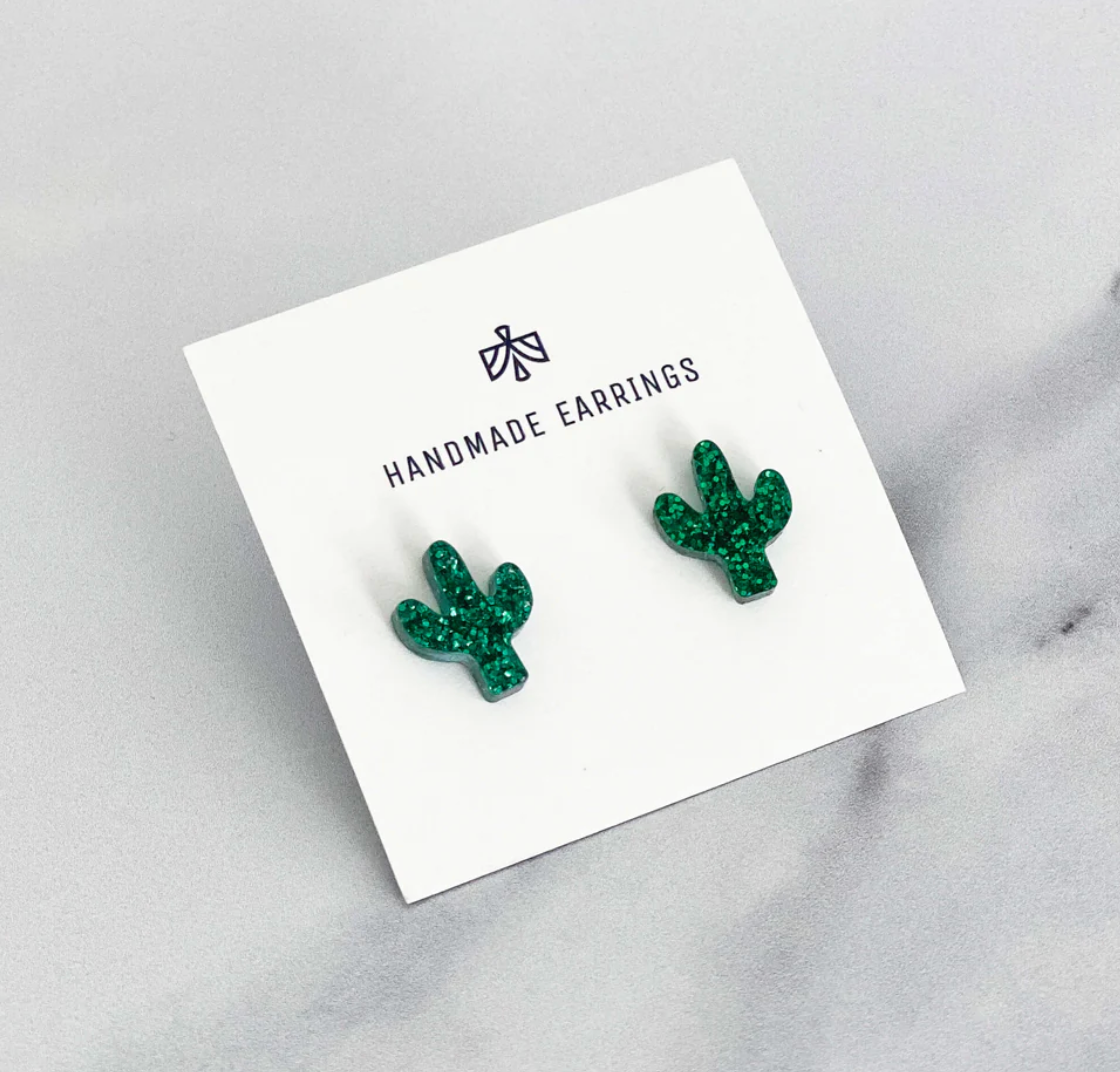 Cute locally made cactus earrings