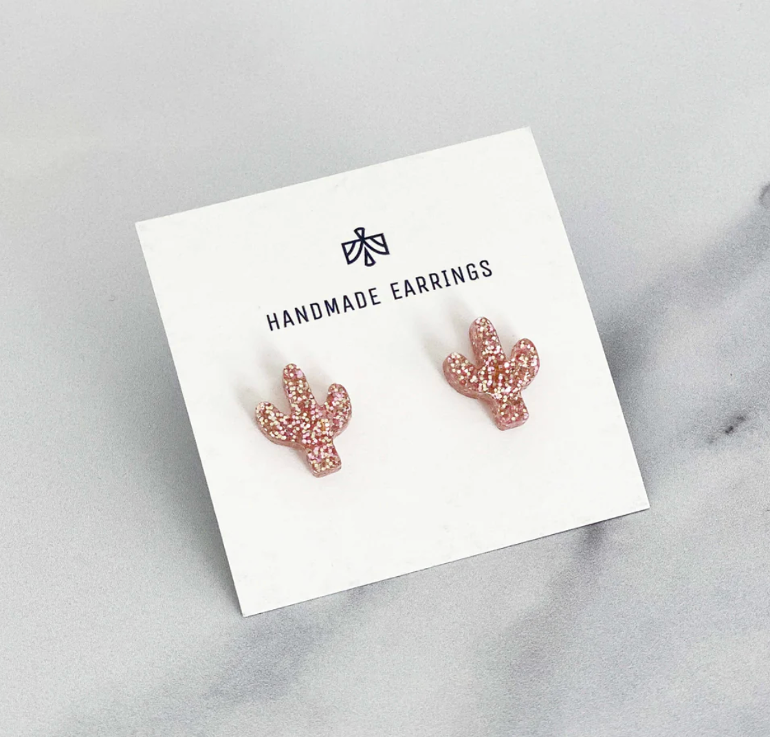Cute locally made cactus earrings