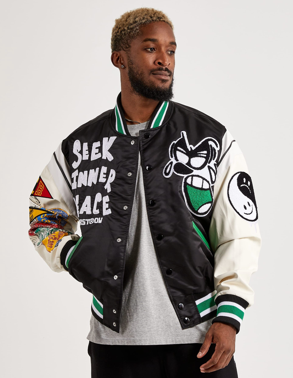 First Row "Seek Inner Peace" Men's Satin Jacket