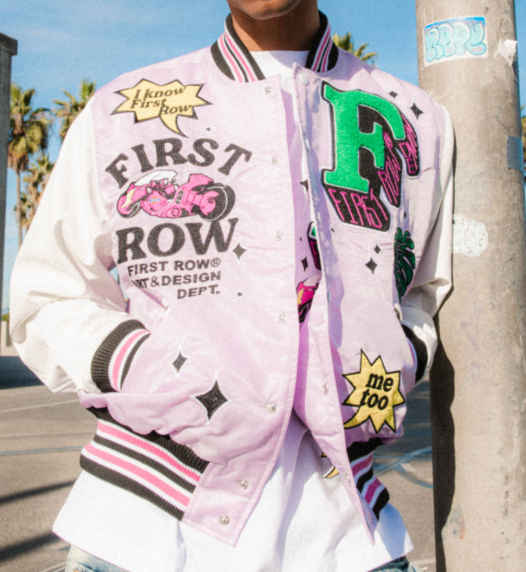 First Row Motorcycle Lavender Satin Jacket