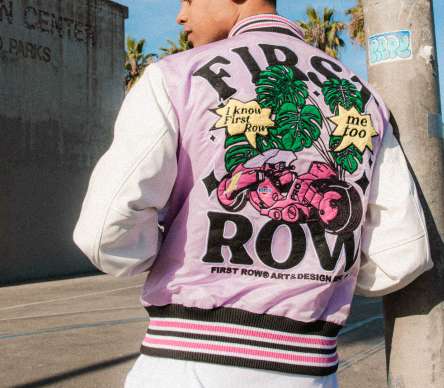 First Row Motorcycle Lavender Satin Jacket