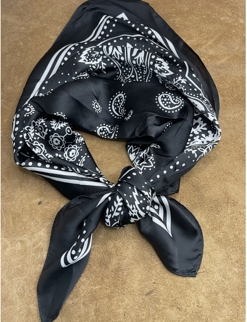 Black and White Bandana Scarf