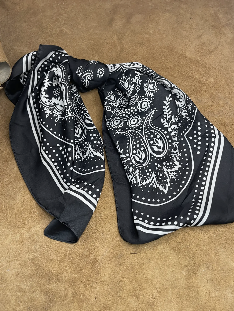 Black and White Bandana Scarf