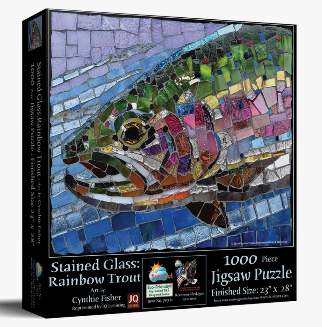 Rainbow Trout Stained Glass Puzzle - 1000 Pieces