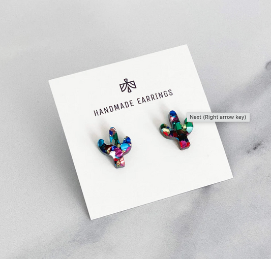 Cute locally made cactus earrings