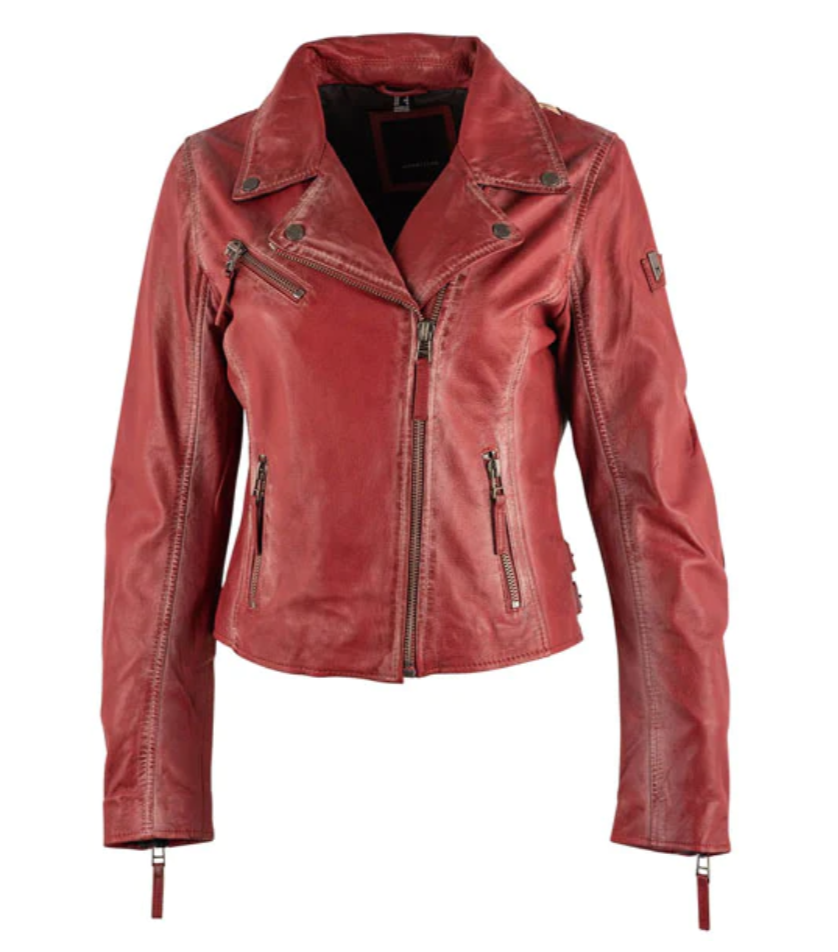 Leather Jacket, Red with Stars