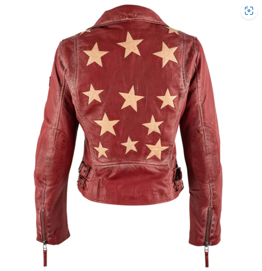 Leather Jacket, Red with Stars
