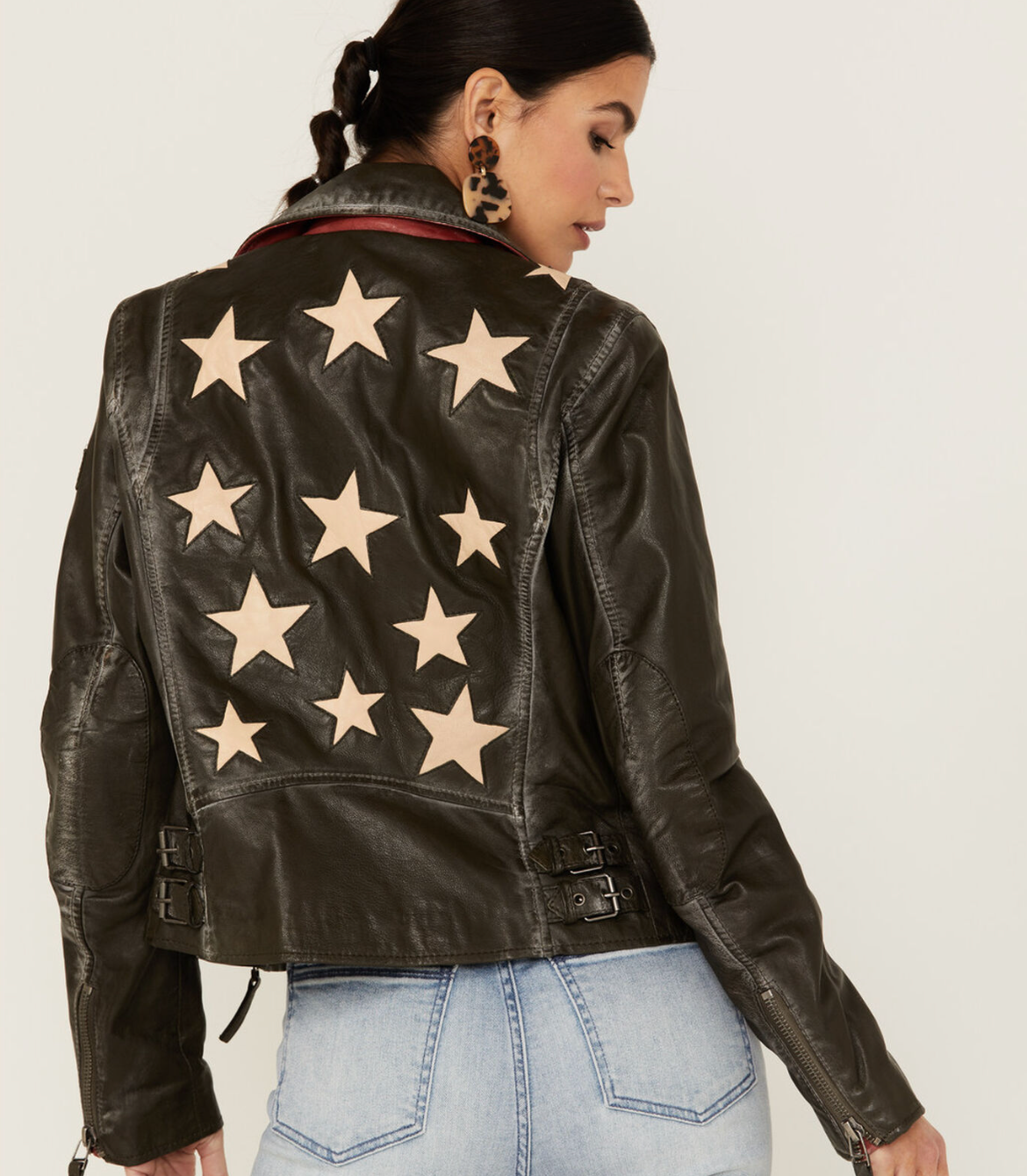 Mauritius Women's Starry Leather Jacket