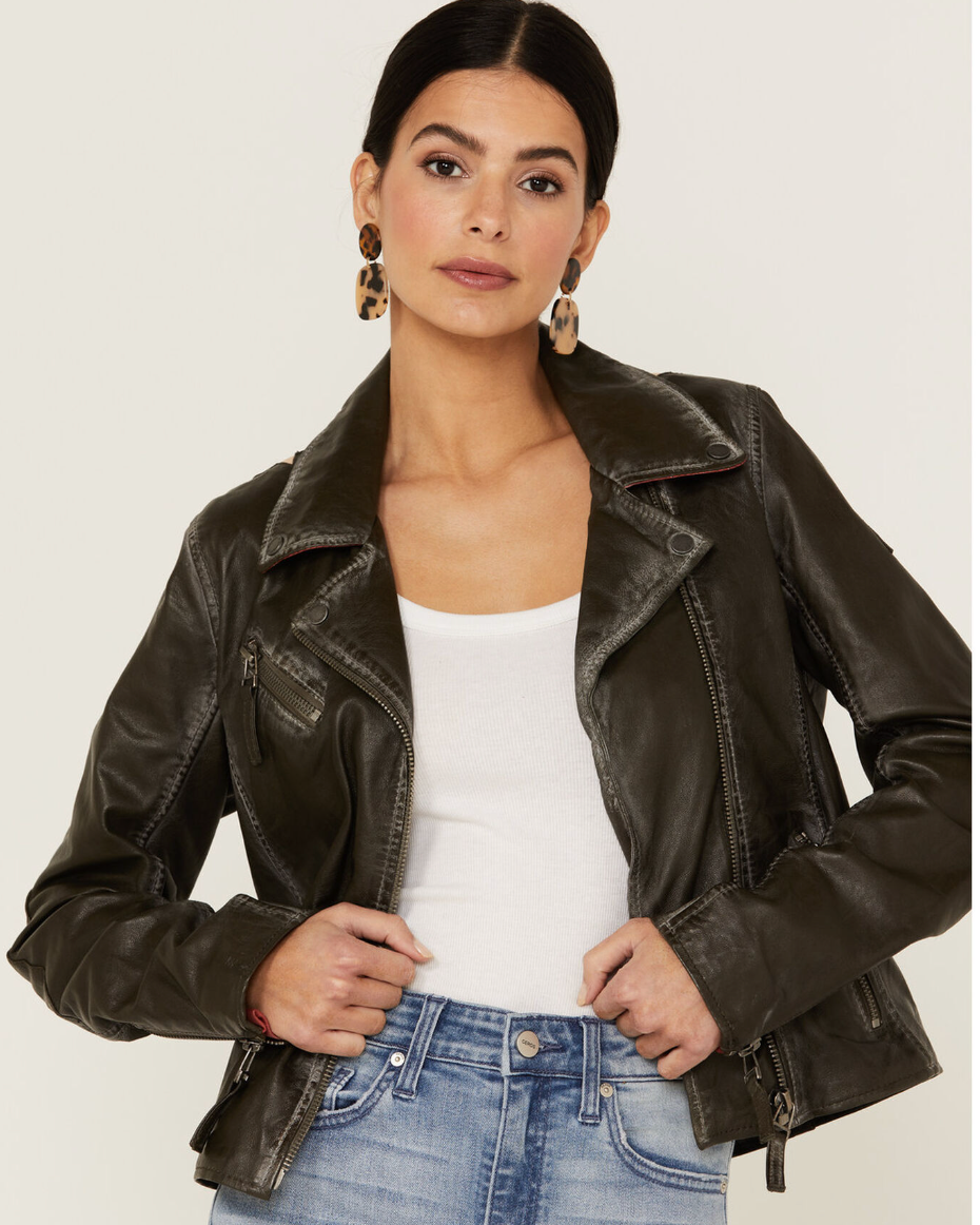 Mauritius Women's Starry Leather Jacket