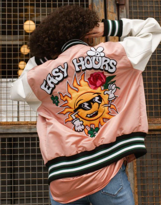 First Row Spring Floral Satin Jacket