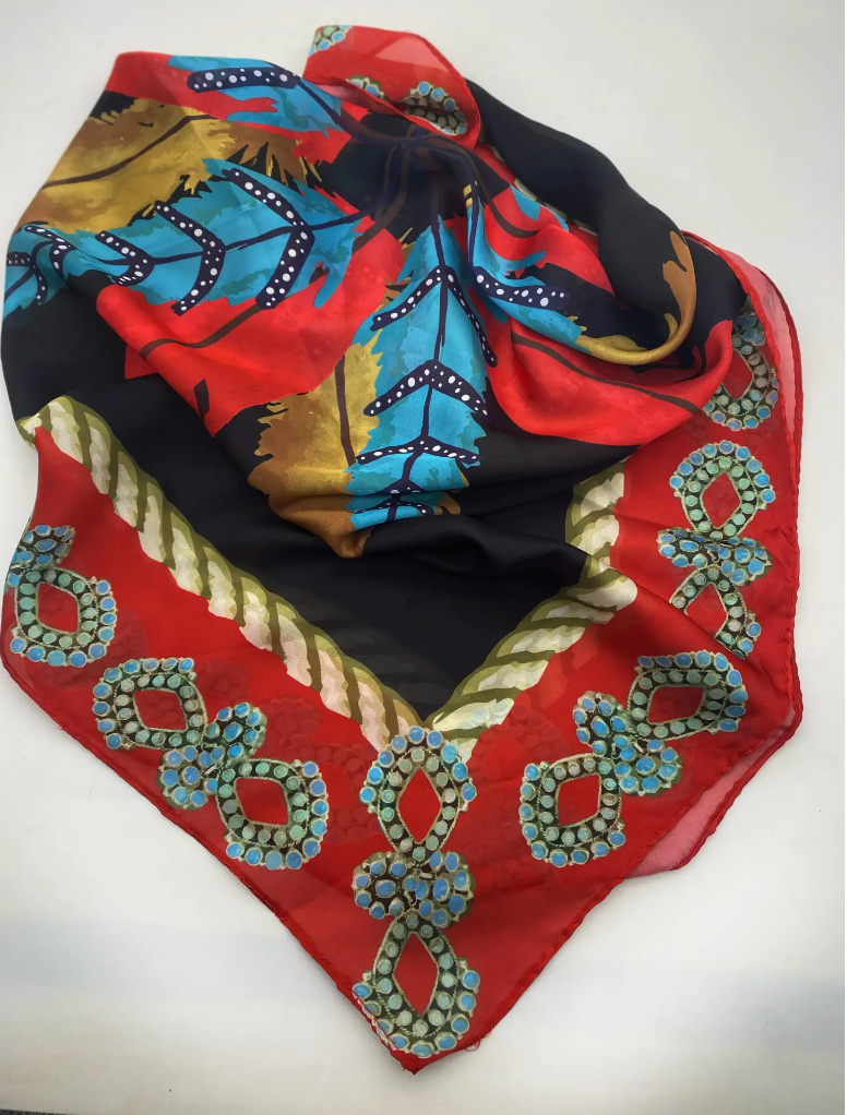Wild Red Feather Scarf